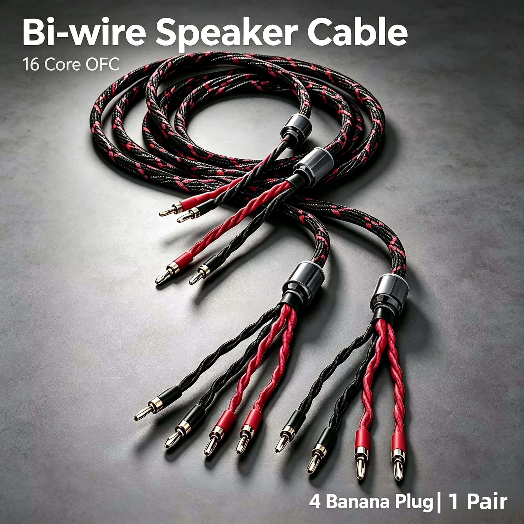 Home Cinema Heos - Cable de altavoz bi-cableado OFC de