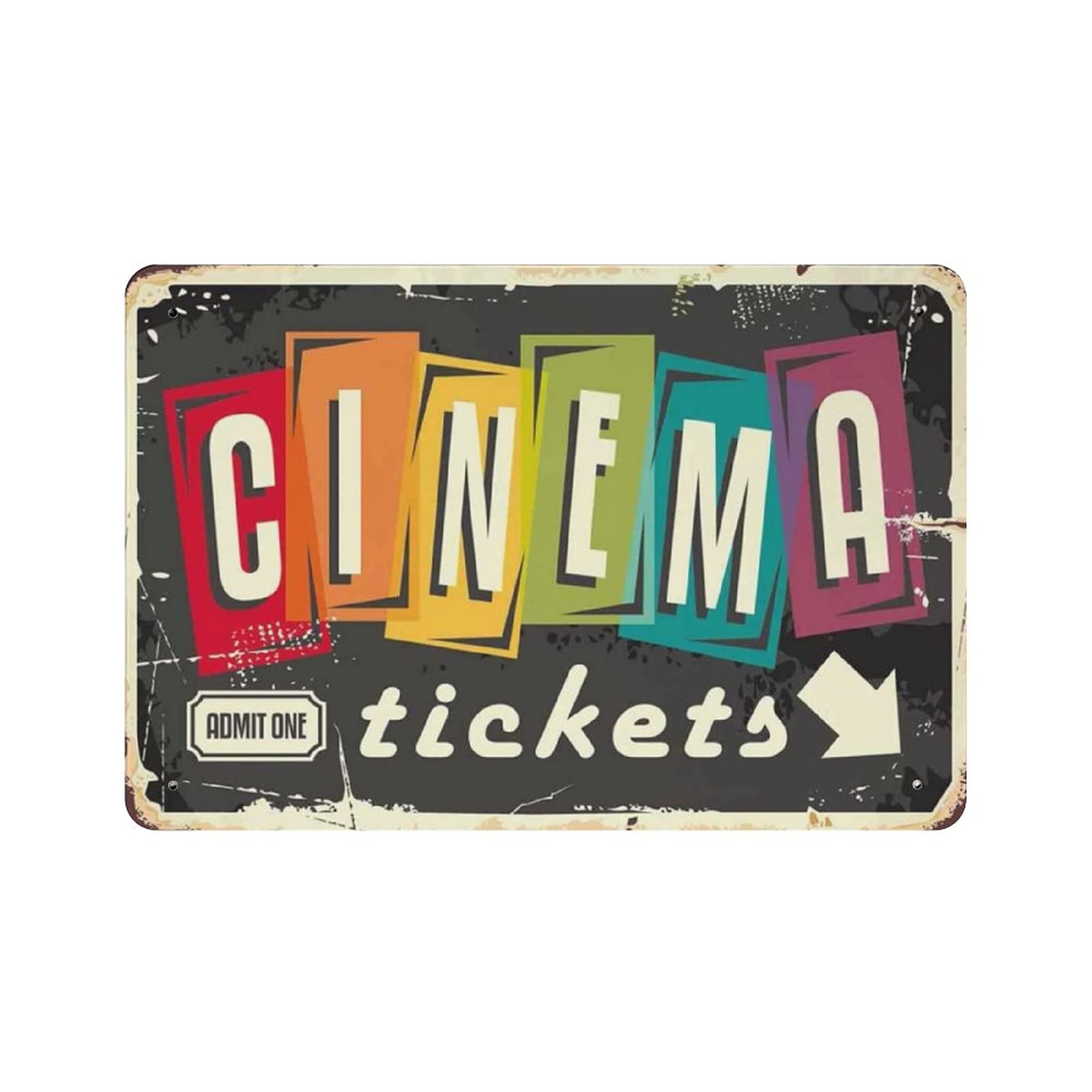 Home Cinema Films - Letrero Metálico Vintage de Cine, Boletos