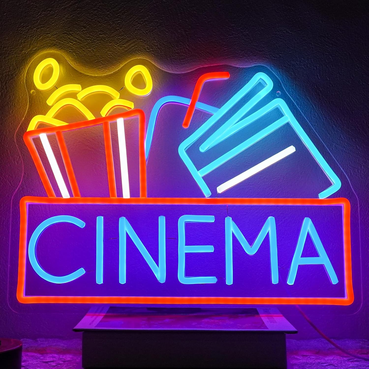 Home Cinema Films - Letrero de neón de cine, luz
