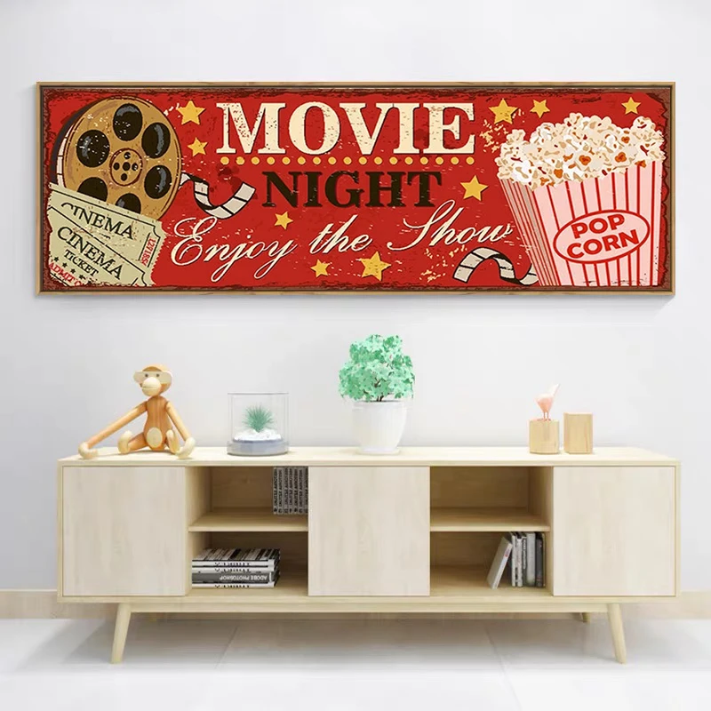 Pintura en lienzo con letrero  - Vintage Home Cinema reseña y precio