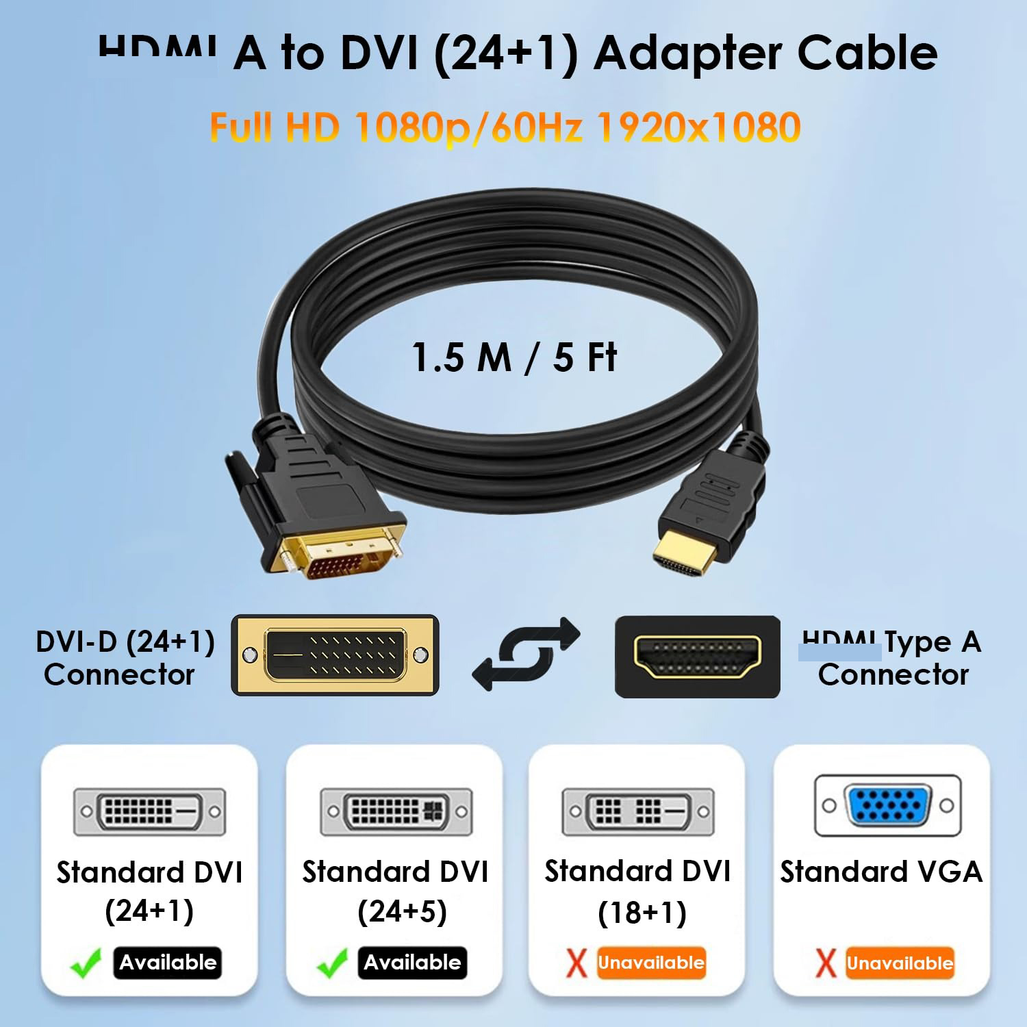 Para HDMI a DVI Cable adaptado - Home Cinema With Projector reseña y precio