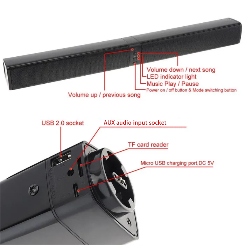 Potente barra de sonido, sonid - Home Cinema Wireless Speakers reseña y precio