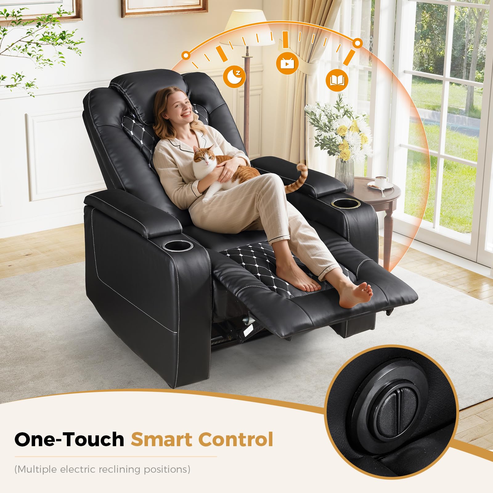 Silla reclinable eléctrica con - Home Cinema Recliner Chairs reseña y precio
