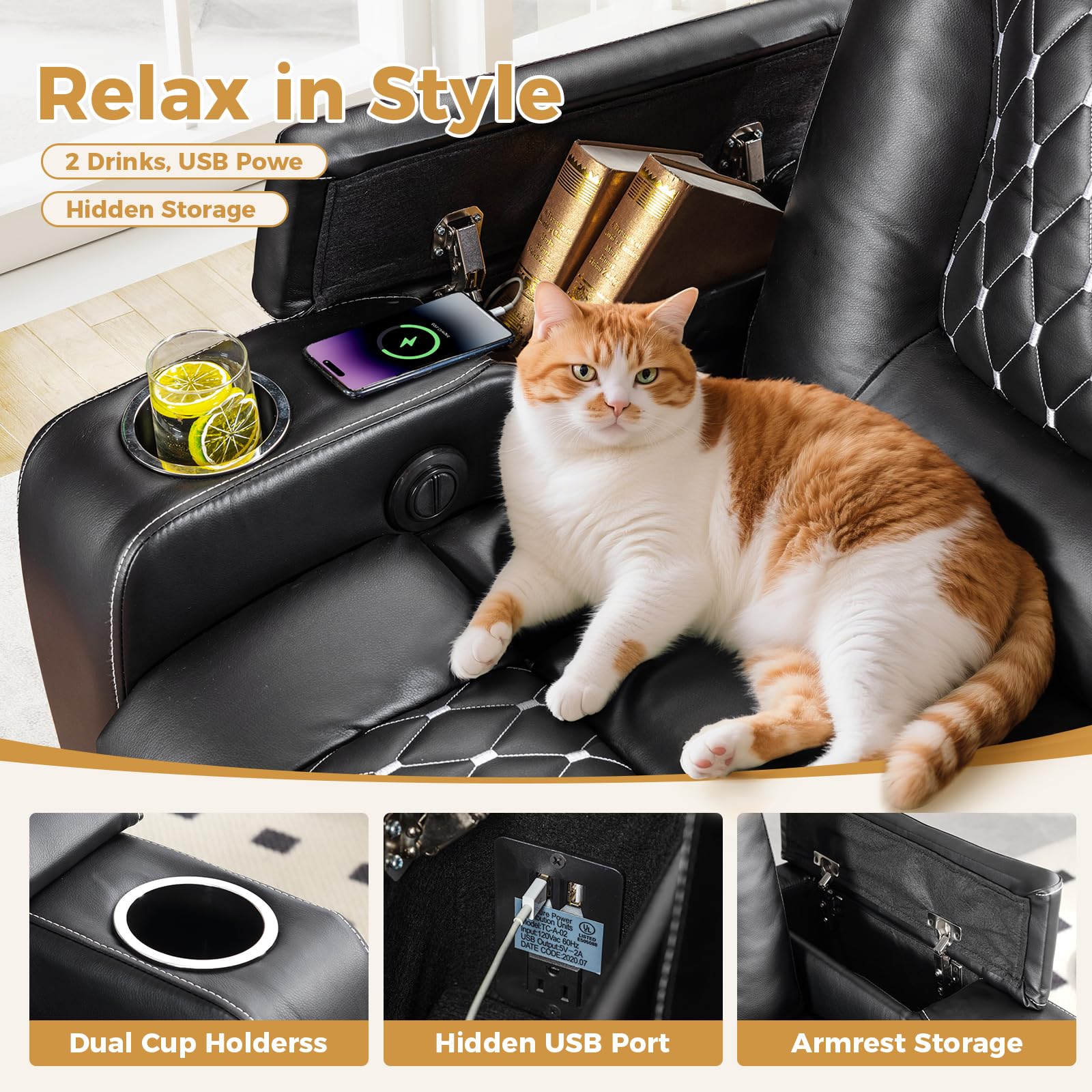 Silla reclinable eléctrica con - Home Cinema Recliner Chairs reseña y precio