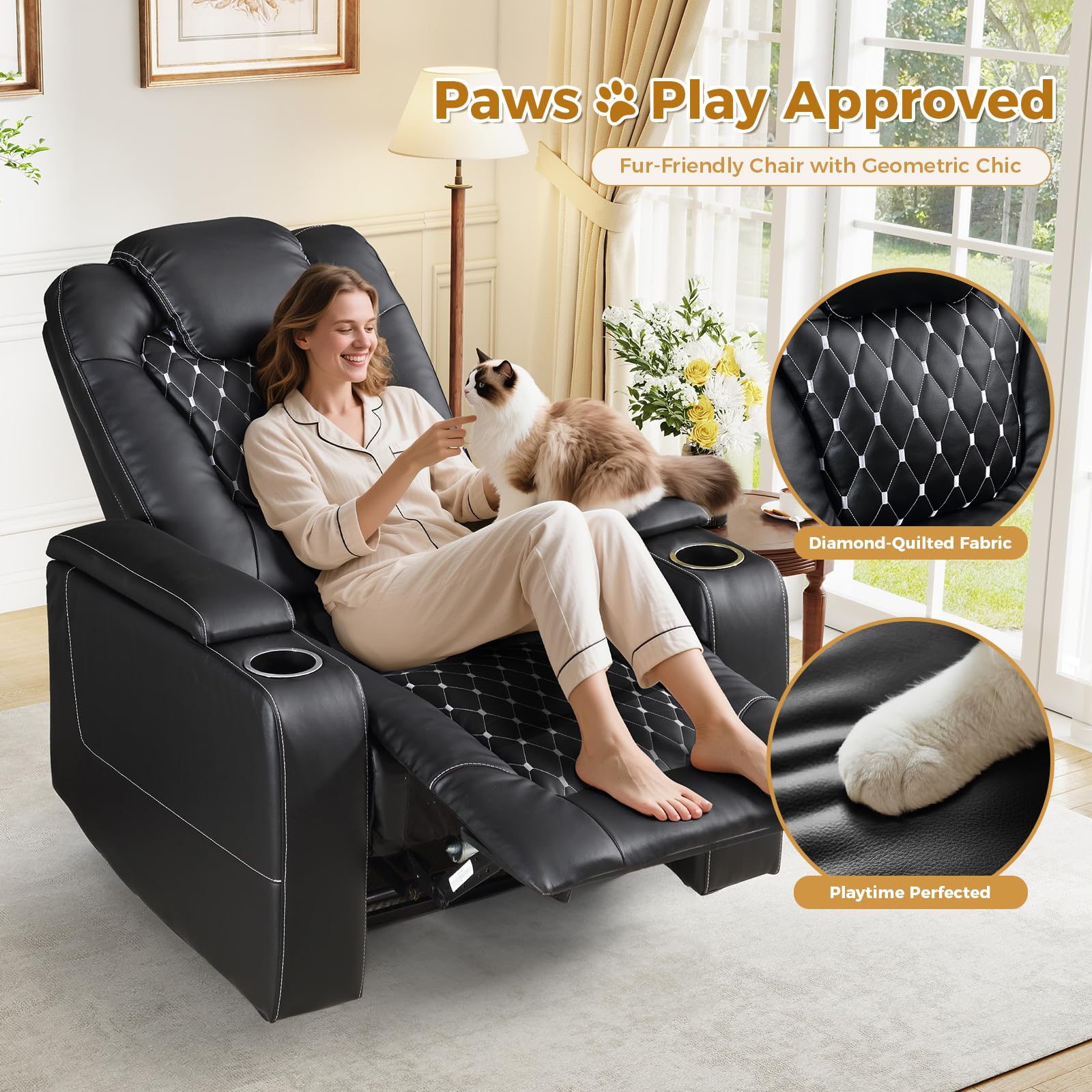 Silla reclinable eléctrica con - Home Cinema Recliner Chairs reseña y precio