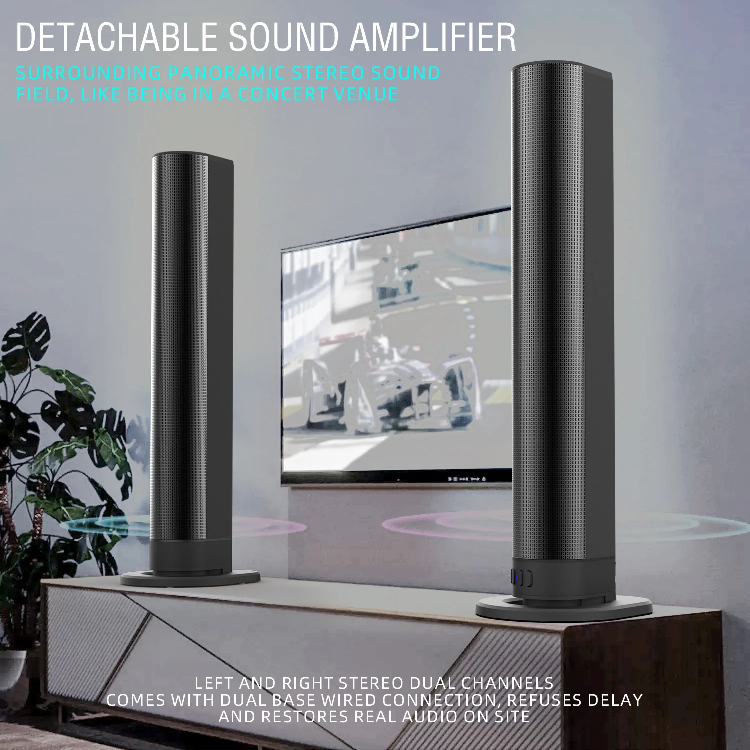 Barra de sonido FM, altavoces  - Home Cinema Wireless Speakers reseña y precio